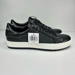 New Karl Lagerfeld Paris Smooth Leather Men’s 8.5 Tennis Shoes Black Low Sneaker